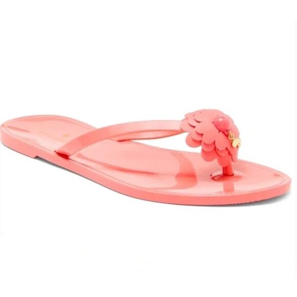 Kate Spade New York Jessa Flip Flop Floral Applique Jelly Szs 9 and 10 - Picture 1 of 11